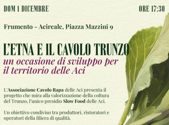 Valorizzazione del Cavolo Trunzo di Aci: domenica 1 dicembre Frumento ospita la presentazione del progetto