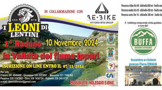 Raduno mountainbike "La vallata del fiume Ippari", 10 novembre a Vittoria